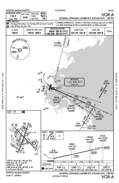 Логан Boston, MA (KBOS): VOR-A (IAP)