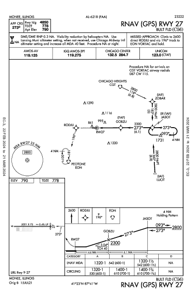 Bult Fld Monee, IL (C56): RNAV (GPS) RWY 27 (IAP)