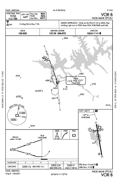 Page Muni Page, AZ (KPGA): VOR-B (IAP)