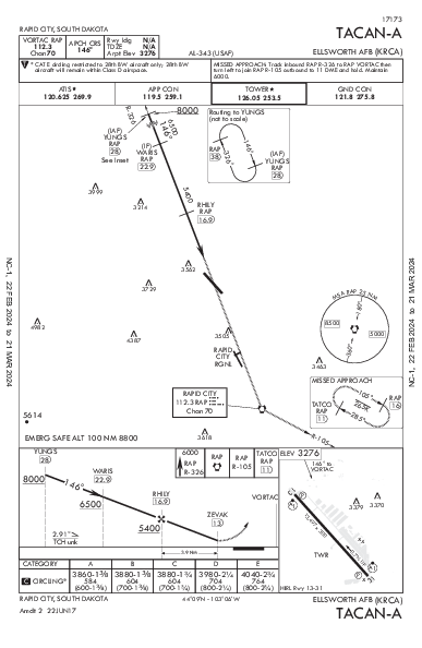 Ellsworth Afb Rapid City, SD (KRCA): TACAN-A (IAP)
